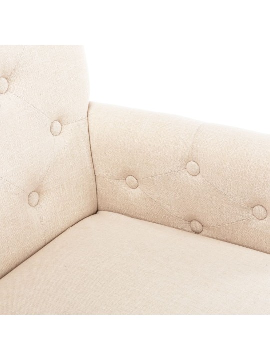 Jídelní židle s područkami 6 ks béžové textil
