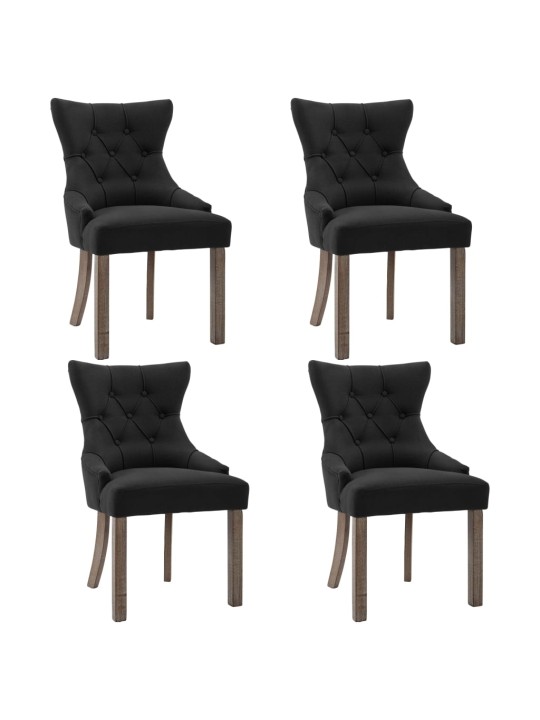 Jídelní židle 4 ks černé textil