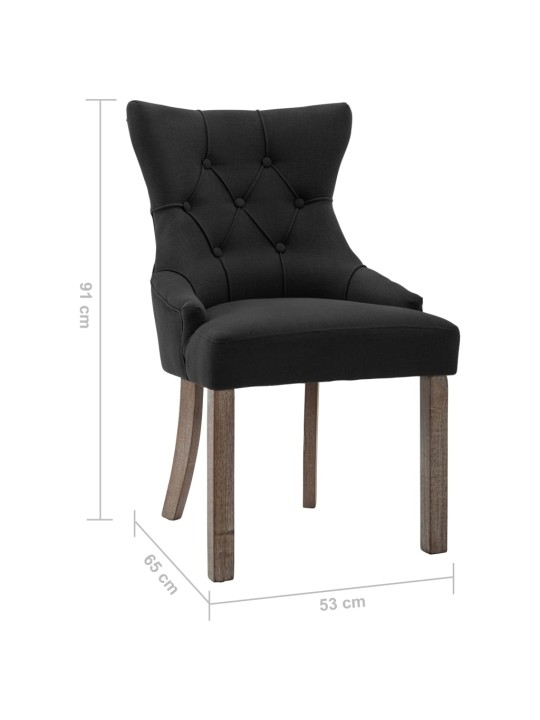 Jídelní židle 4 ks černé textil