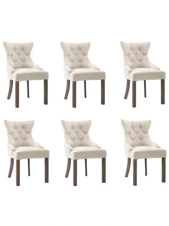 Jídelní židle 6 ks béžové textil