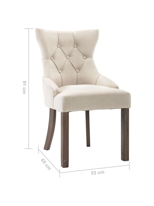 Jídelní židle 6 ks béžové textil