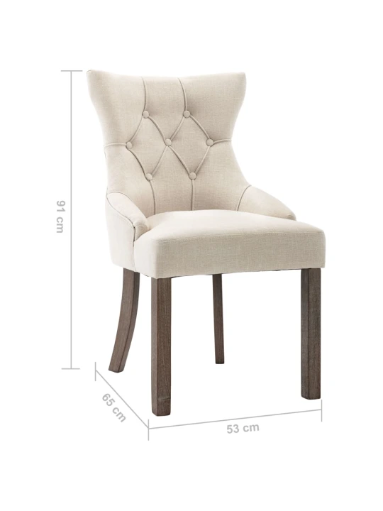 Jídelní židle 6 ks béžové textil