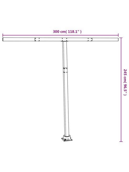 Sada sloupků pro markýzu antracitová 300 x 245 cm železo