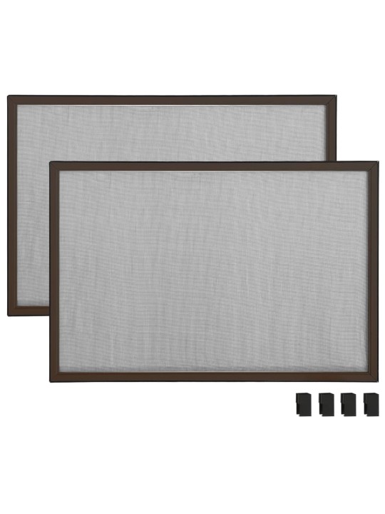 Posuvná okenní síť proti hmyzu hnědá (75-143) x 50 cm