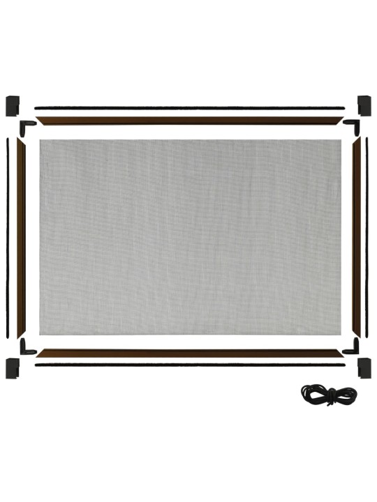 Posuvná okenní síť proti hmyzu hnědá (75-143) x 50 cm