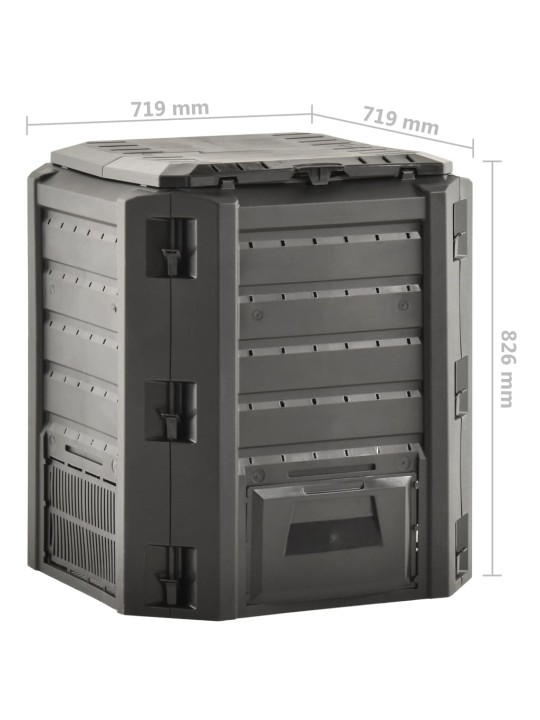 Zahradní kompostér černý 380 l