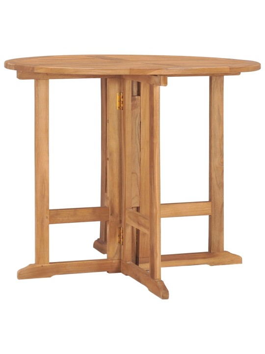 Skládací zahradní jídelní stůl Ø 90 x 75 cm masivní teak