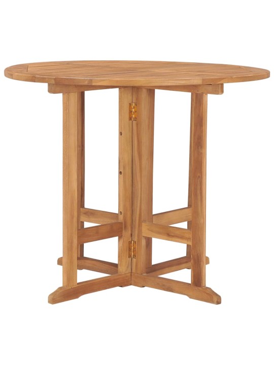 Skládací zahradní jídelní stůl Ø 90 x 75 cm masivní teak