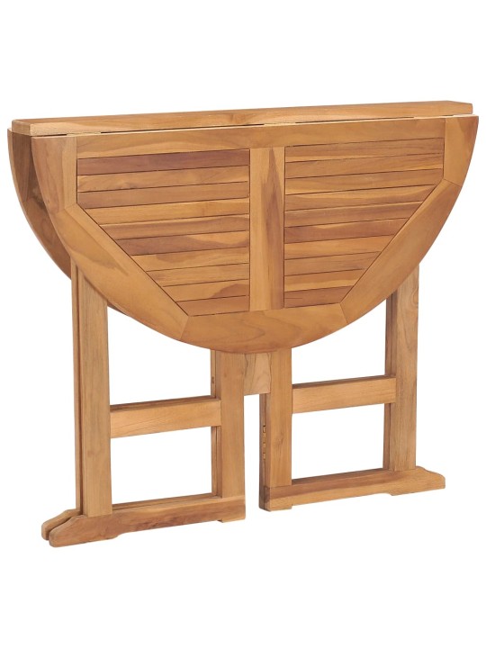 Skládací zahradní jídelní stůl Ø 90 x 75 cm masivní teak