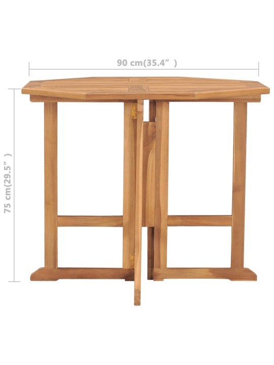 Skládací zahradní jídelní stůl 90 x 90 x 75 cm masivní teak