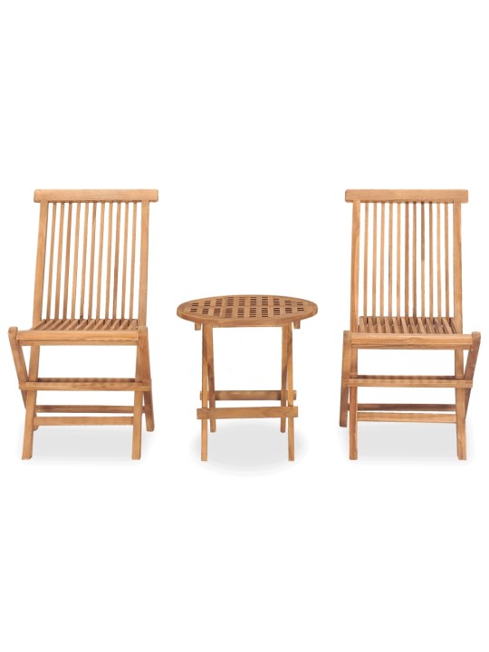 3dílný skládací zahradní jídelní set masivní teakové dřevo