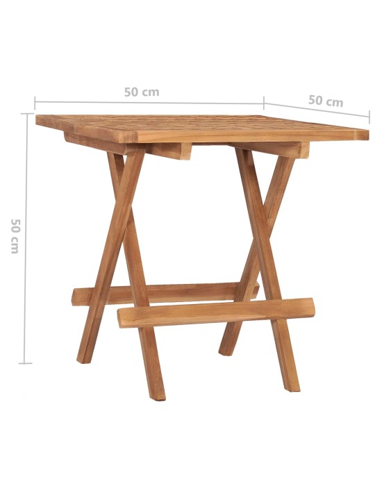 Skládací zahradní stolek 50 x 50 x 50 cm masivní teakové dřevo