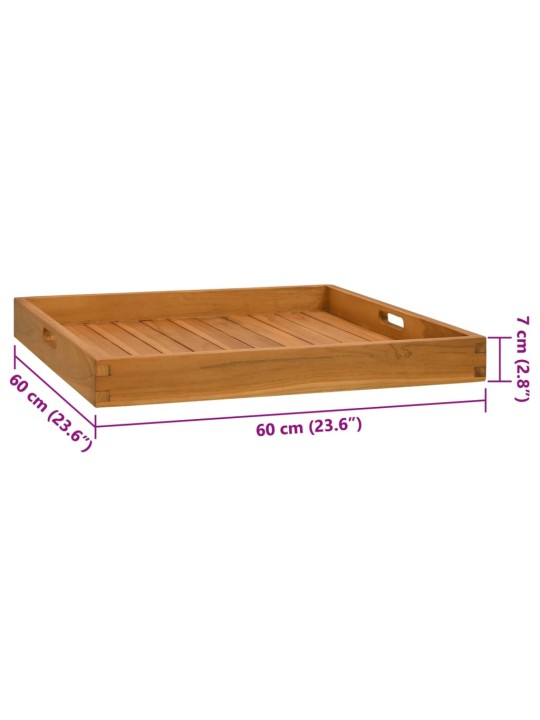 Servírovací podnos 60 x 60 cm masivní teakové dřevo
