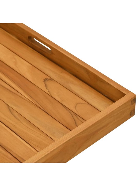 Servírovací podnos 70 x 70 cm masivní teakové dřevo