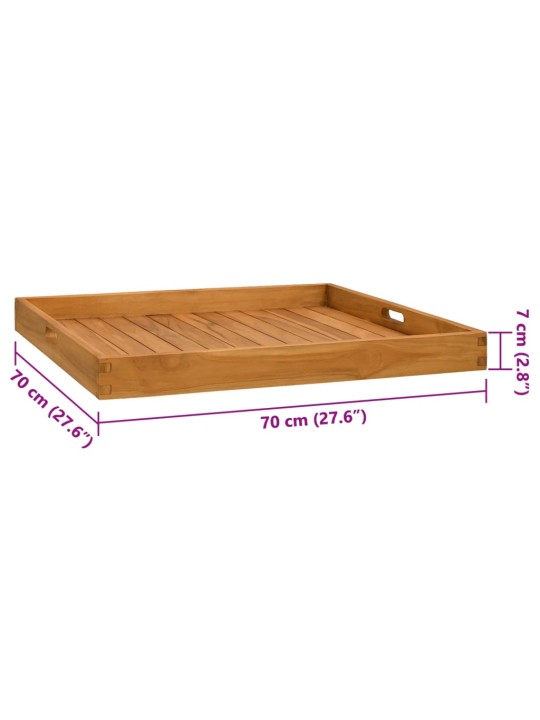 Servírovací podnos 70 x 70 cm masivní teakové dřevo