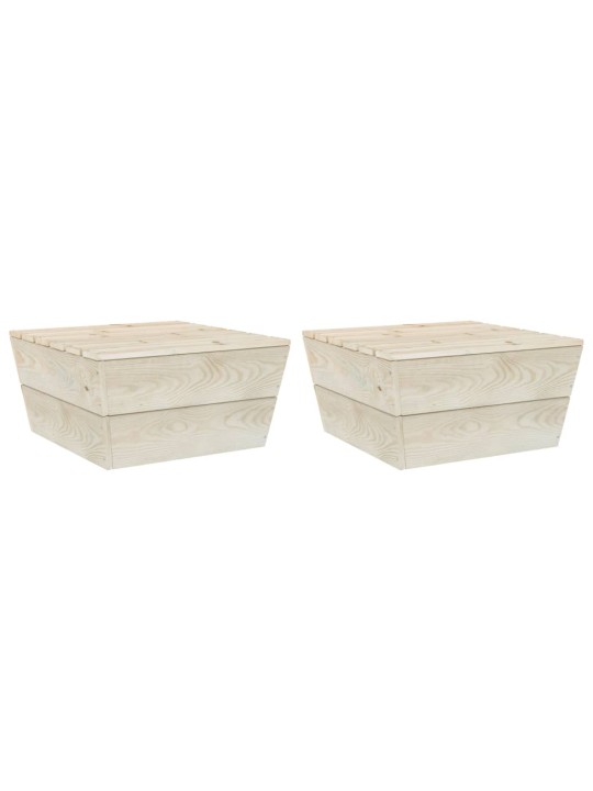 Zahradní stoly 2 ks 60 x 60 x 30 cm impregnované smrkové dřevo