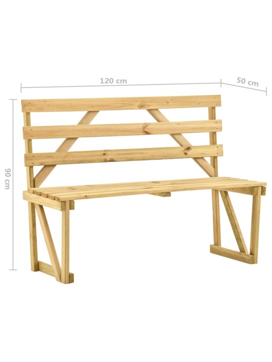 Zahradní lavice 120 cm impregnované borové dřevo