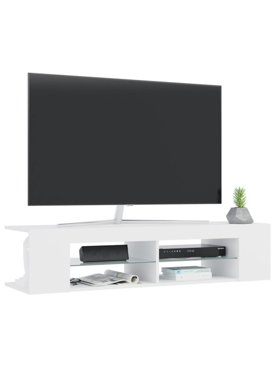 TV skříňka s LED osvětlením bílá 135 x 39 x 30 cm