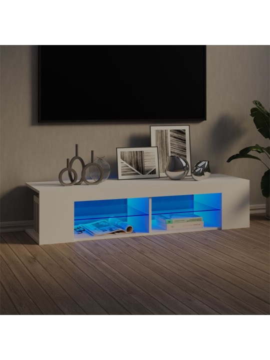 TV skříňka s LED osvětlením bílá 135 x 39 x 30 cm