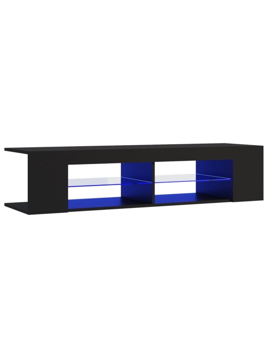 TV skříňka s LED osvětlením černá 135 x 39 x 30 cm