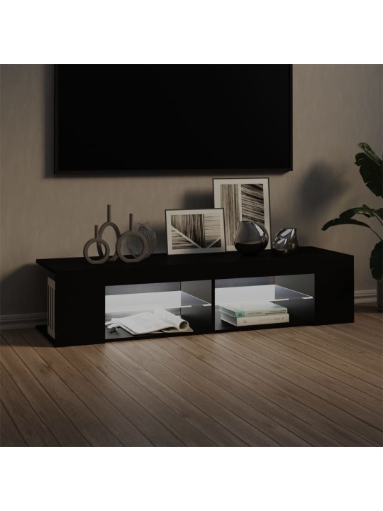 TV skříňka s LED osvětlením černá 135 x 39 x 30 cm