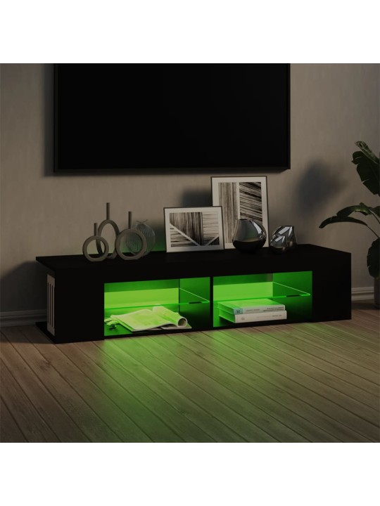 TV skříňka s LED osvětlením černá 135 x 39 x 30 cm