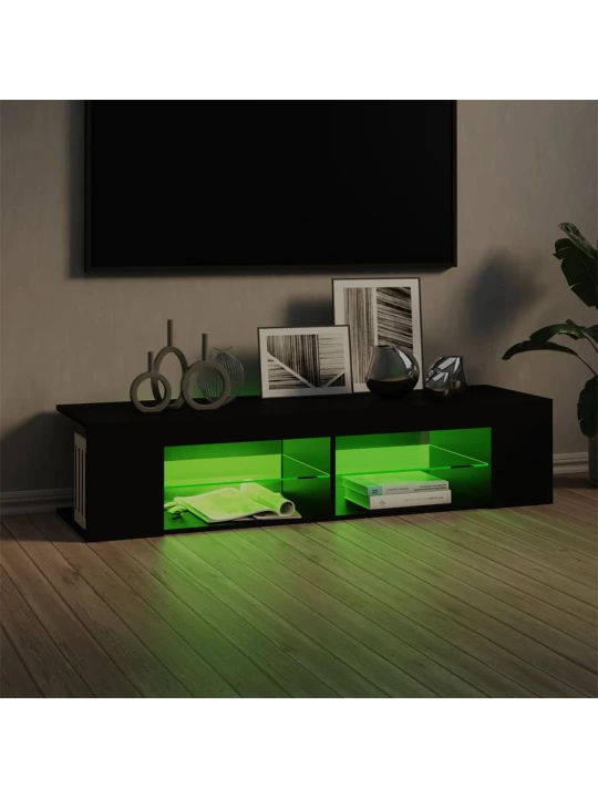 TV skříňka s LED osvětlením černá 135 x 39 x 30 cm