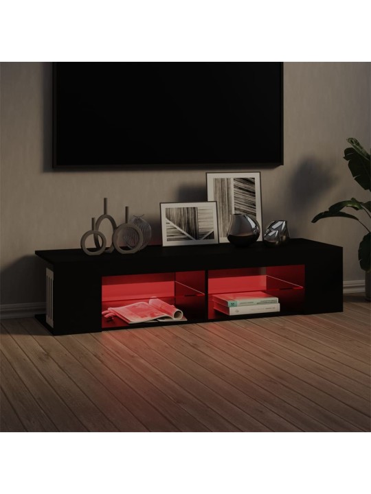 TV skříňka s LED osvětlením černá 135 x 39 x 30 cm
