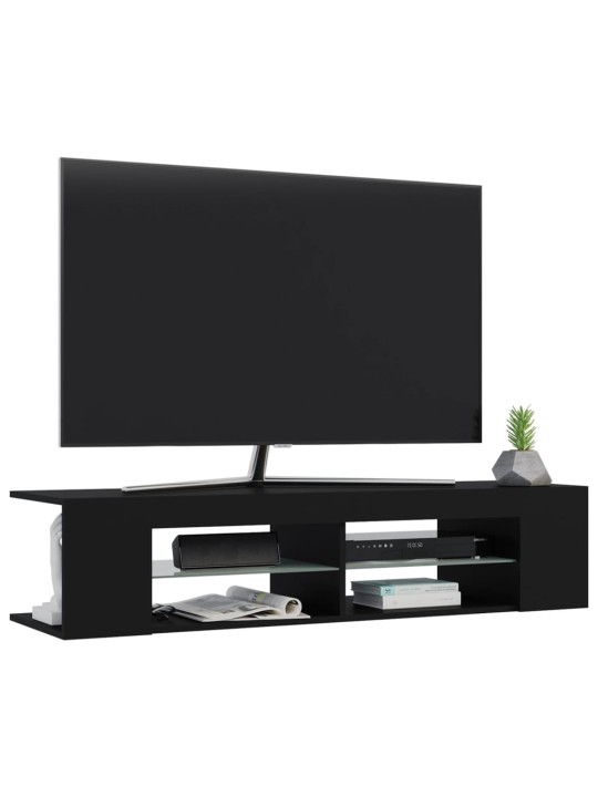 TV skříňka s LED osvětlením černá 135 x 39 x 30 cm