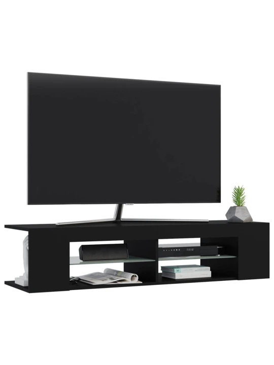 TV skříňka s LED osvětlením černá 135 x 39 x 30 cm