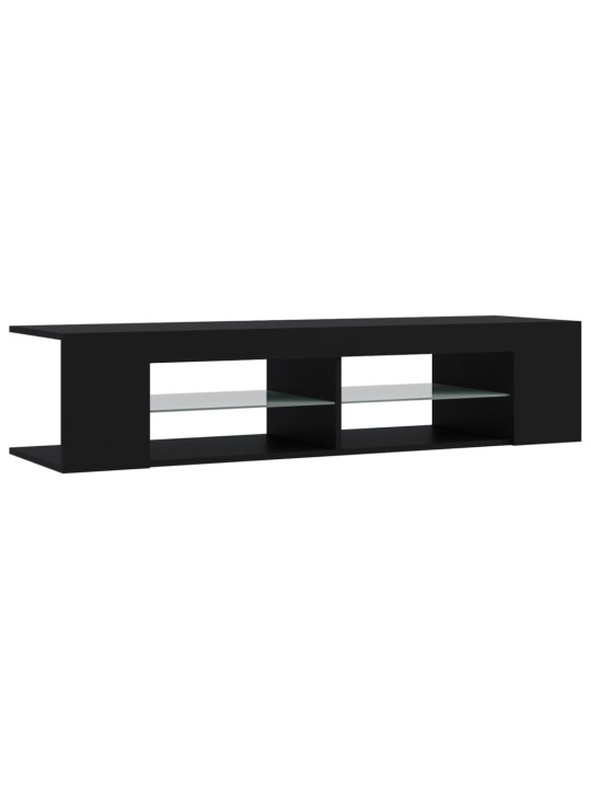 TV skříňka s LED osvětlením černá 135 x 39 x 30 cm