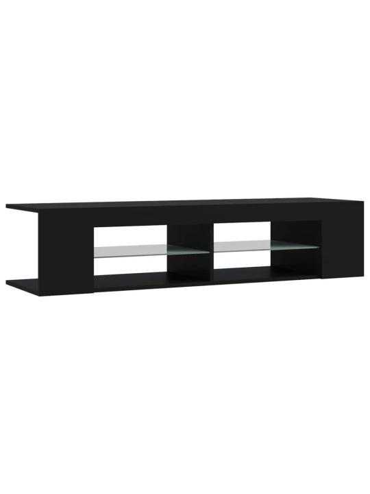 TV skříňka s LED osvětlením černá 135 x 39 x 30 cm
