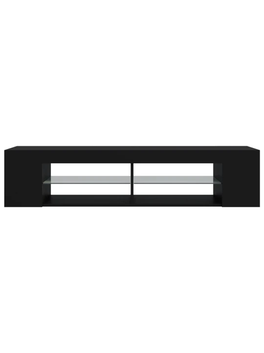 TV skříňka s LED osvětlením černá 135 x 39 x 30 cm