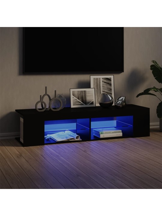 TV skříňka s LED osvětlením černá 135 x 39 x 30 cm