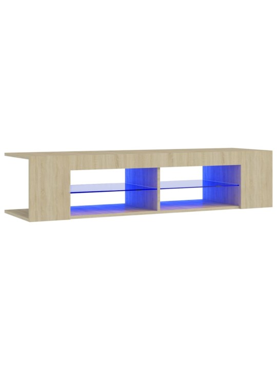 TV skříňka s LED osvětlením dub sonoma 135 x 39 x 30 cm