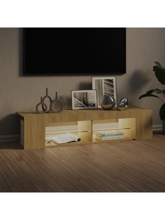TV skříňka s LED osvětlením dub sonoma 135 x 39 x 30 cm