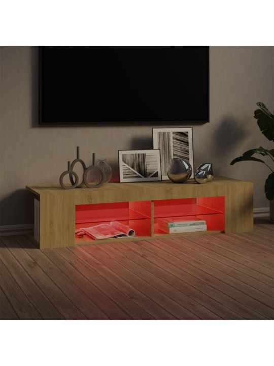 TV skříňka s LED osvětlením dub sonoma 135 x 39 x 30 cm