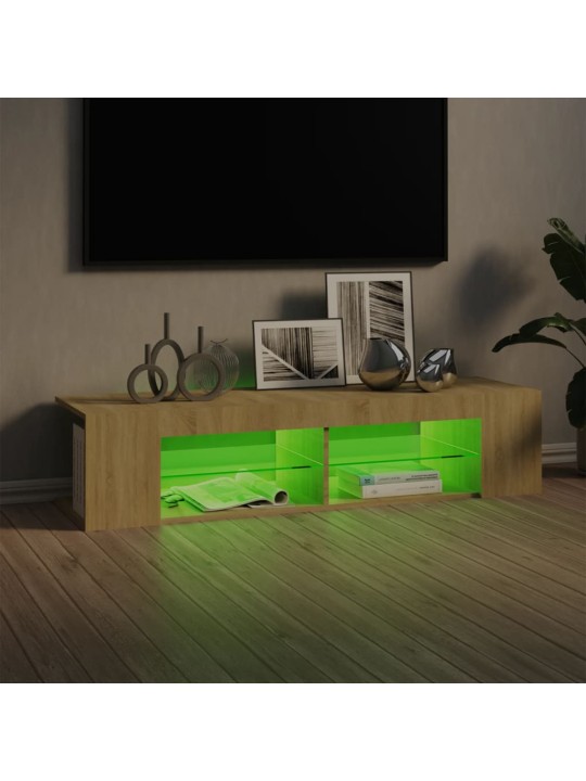TV skříňka s LED osvětlením dub sonoma 135 x 39 x 30 cm