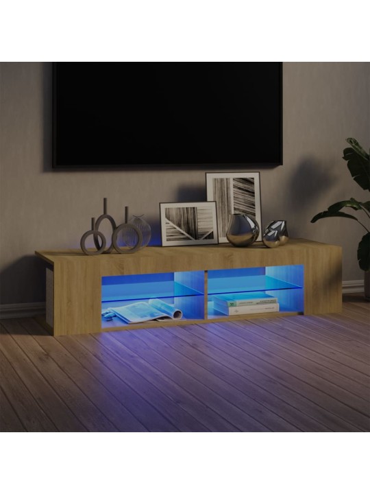 TV skříňka s LED osvětlením dub sonoma 135 x 39 x 30 cm