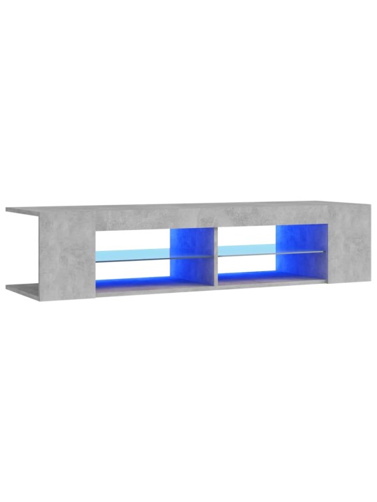 TV skříňka s LED osvětlením betonově šedá 135 x 39 x 30 cm