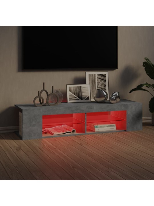 TV skříňka s LED osvětlením betonově šedá 135 x 39 x 30 cm
