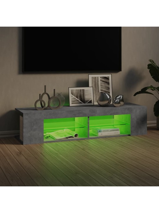 TV skříňka s LED osvětlením betonově šedá 135 x 39 x 30 cm