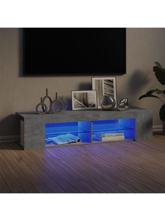 TV skříňka s LED osvětlením betonově šedá 135 x 39 x 30 cm