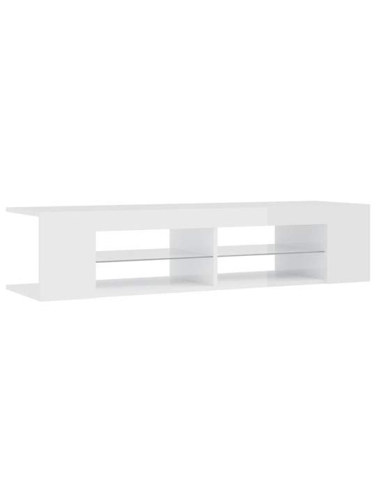 TV skříňka s LED osvětlením bílá s vysokým leskem 135x39x30 cm