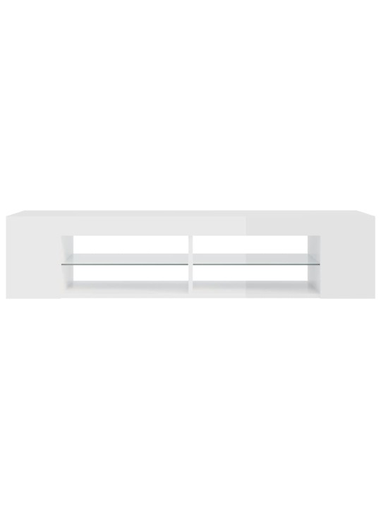 TV skříňka s LED osvětlením bílá s vysokým leskem 135x39x30 cm