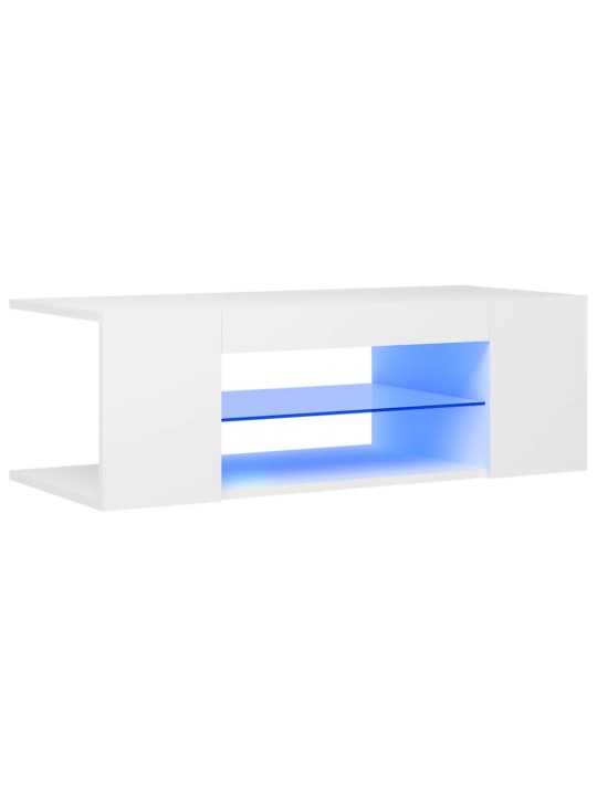 TV skříňka s LED osvětlením bílá 90 x 39 x 30 cm