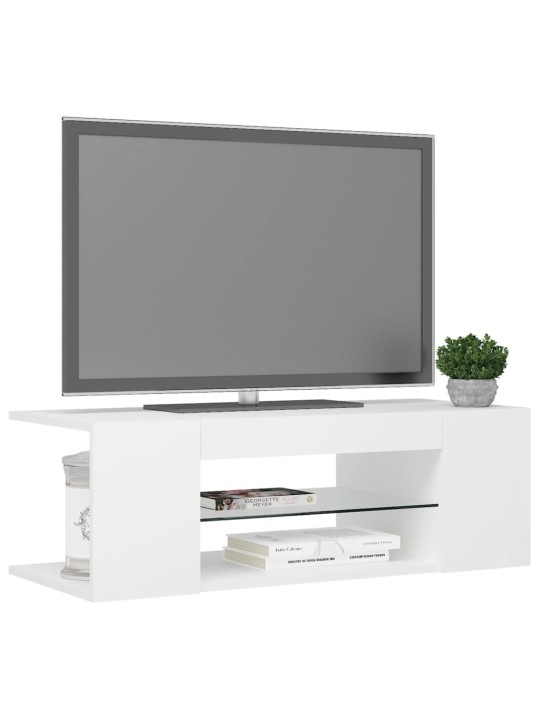 TV skříňka s LED osvětlením bílá 90 x 39 x 30 cm