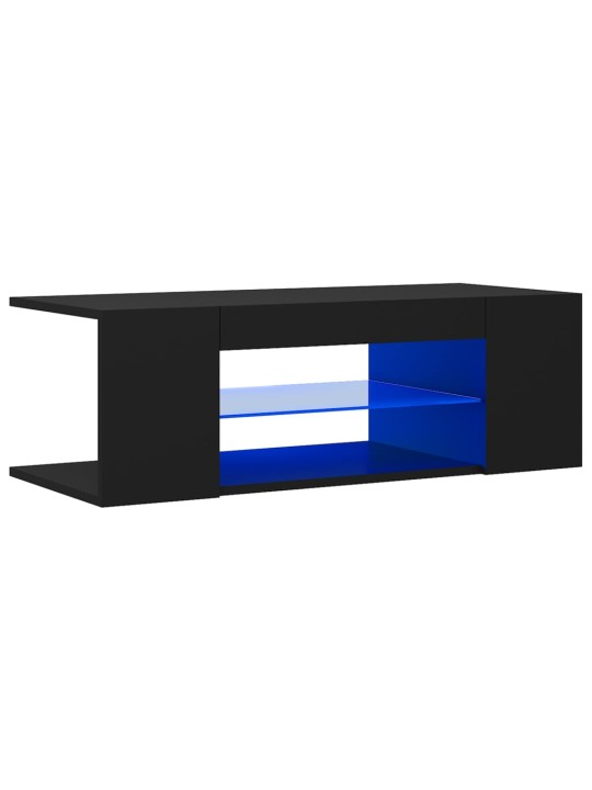 TV skříňka s LED osvětlením černá 90 x 39 x 30 cm