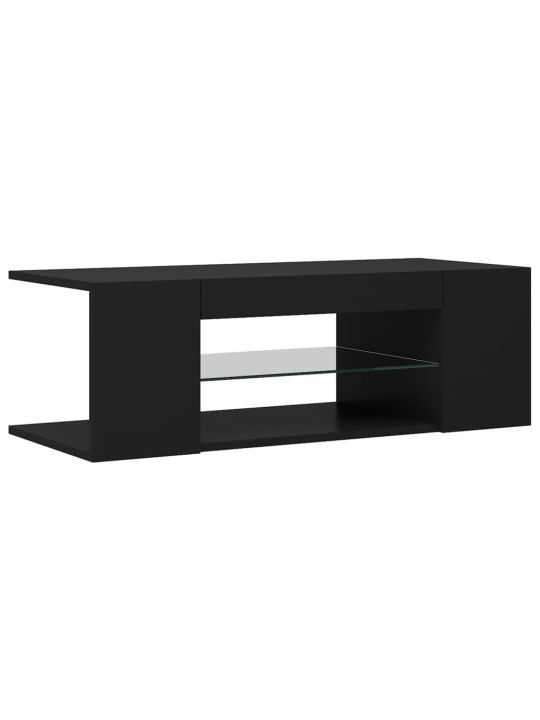 TV skříňka s LED osvětlením černá 90 x 39 x 30 cm