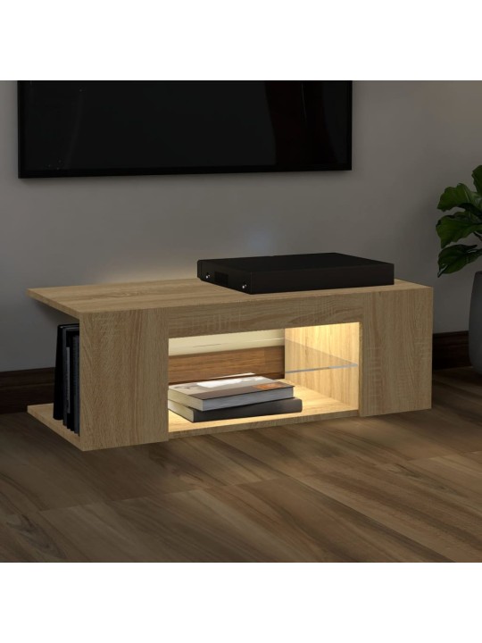 TV skříňka s LED osvětlením dub sonoma 90 x 39 x 30 cm